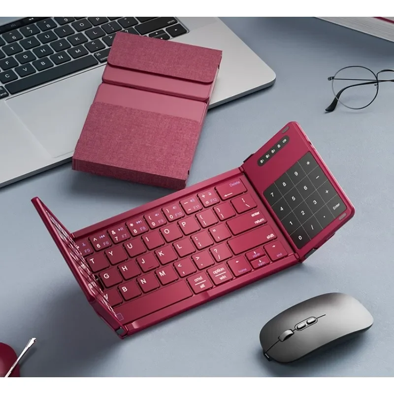 Folding Wireless Bluetooth Keyboard Trackpad Laptop iPad Tablet Smartphone Portable Mouse