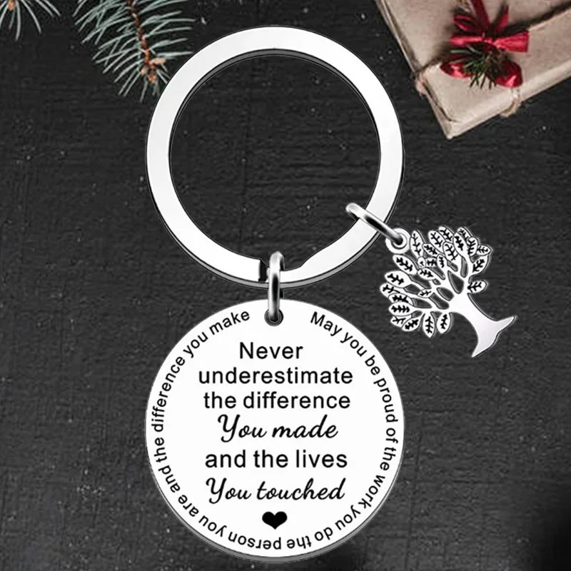 Cute Coworker Leaving Appreciation Gift Keychain Colleague Retirement Key chain Keyring Never Underestimate The Difference