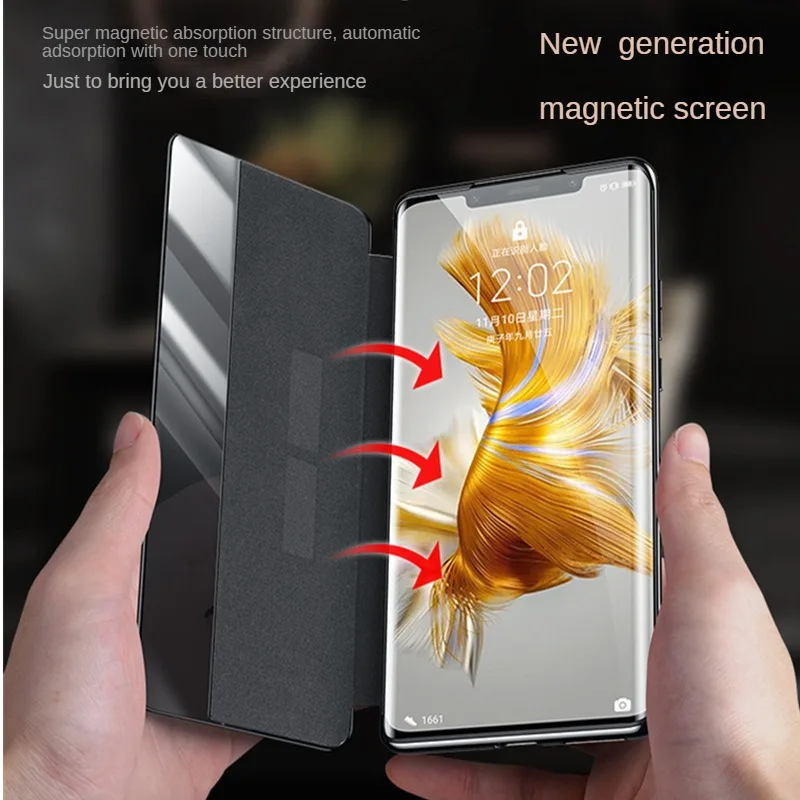 Luxury Genuine Leather for Huawei P60 Pro Case Flip Magnetic for Huawei P60 Art All-inclusive Drop-resistant Protective Cover