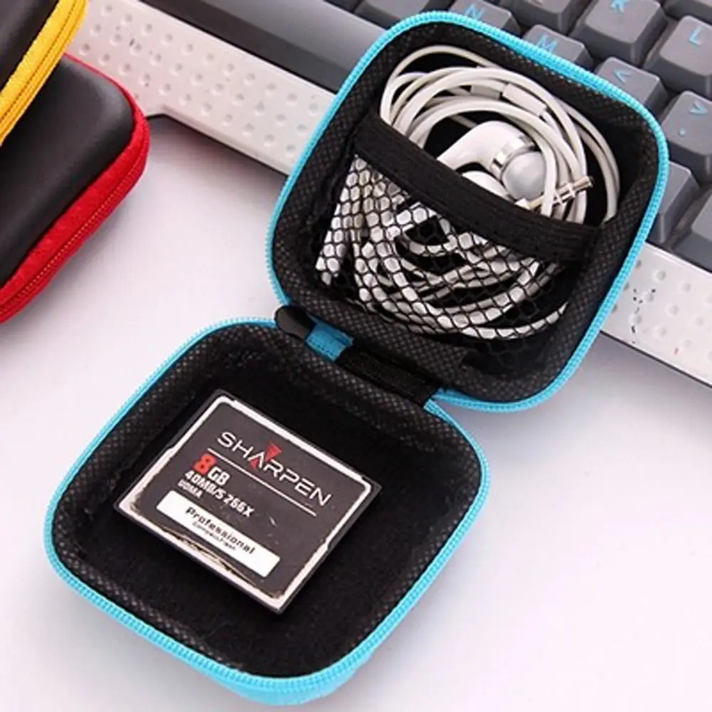 Mini Memory Card Protective Case USB Cable Organizer Hard Case Earphone Bag Earbuds Pouch Storage Box Headphone Holder Case