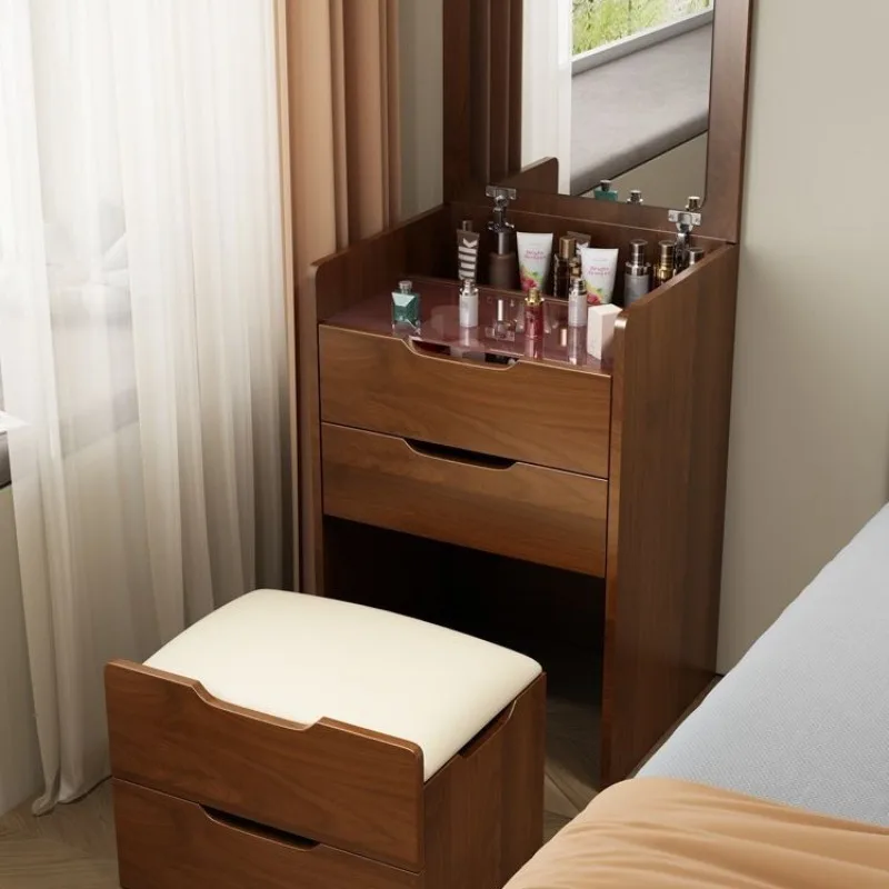 

Solid wood dresser, small bedside storage cabinet, modern simple small apartment folding dresser, bedside makeup table
