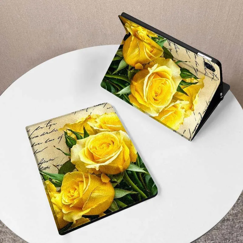 

Yellow Rose Pattern For Huawei MediaPad M5 T5 M6 SE C5e 11 12 X 2 Lite Pro Air S 12.2 Inch 5G Tablet Case