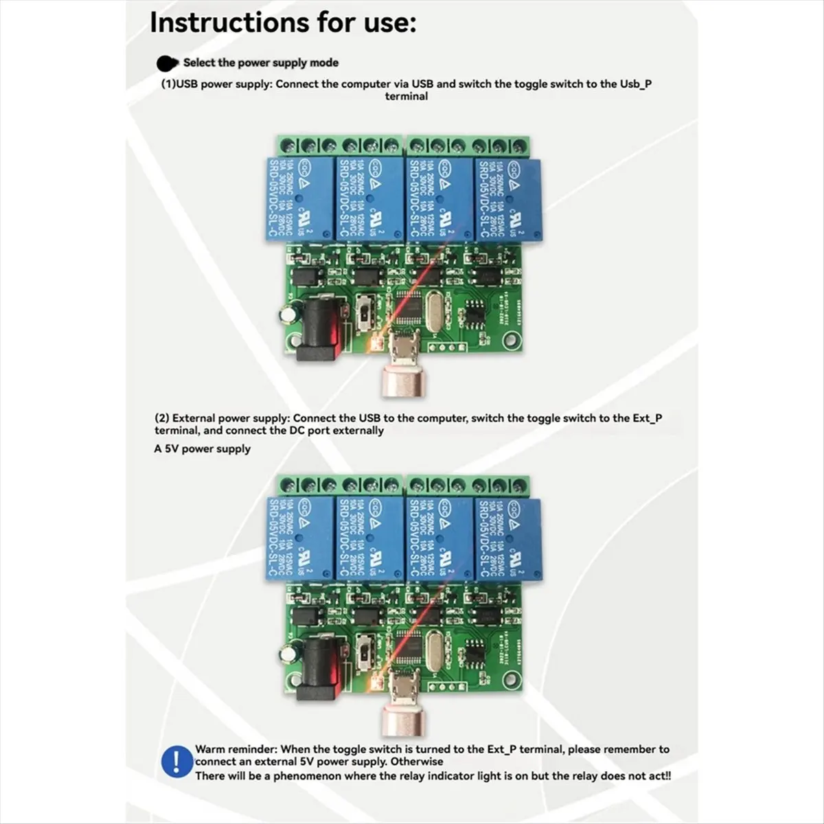 LCUS-4 4 Channel USB Relay Module Smart Switch Intelligent Control Switch Control Relay Smart Switch
