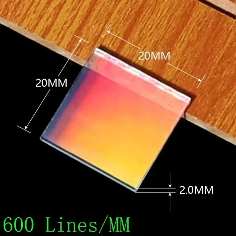 600 Lines/mm Orthogonal Transmission Diffraction Grating High Precision 2D Spectroscopic Holographic Optical Instrument 20x20mm