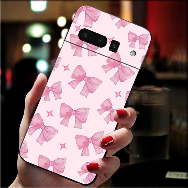 الوردي ربطة القوس فيونكة Carcasa Funda جراب هاتف لجوجل بكسل 10 9 برو XL 9A 8 7 6 برو بكسل 8A 7A 6A بكسل 8 7 6 5 #3