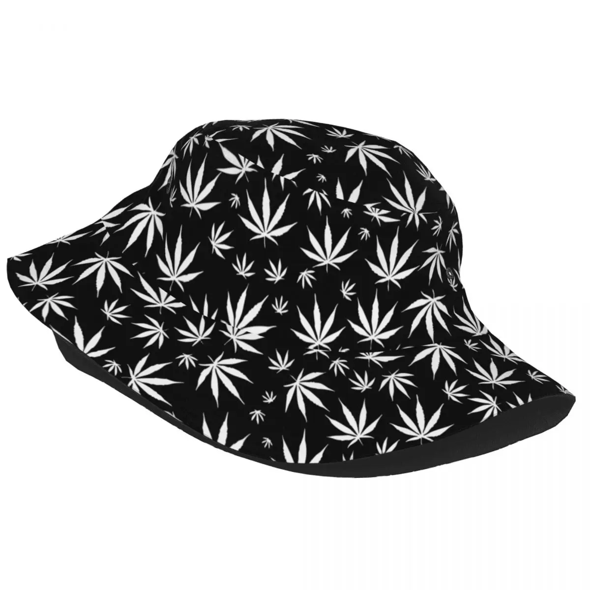 Weed Leaf Leaves Bucket Hats Beach Hatwear Accessories Fishing Hats for Camping Men Women Bob Hat Packable