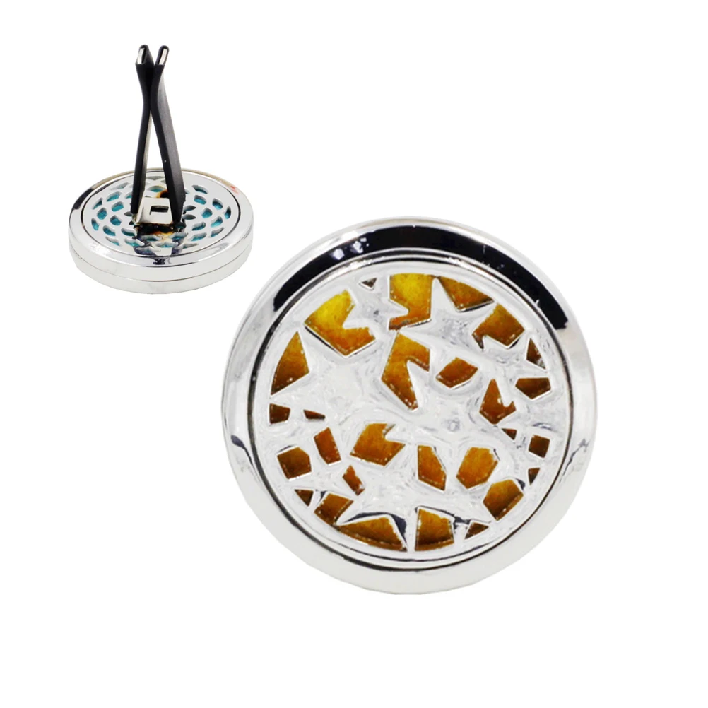 

Car Fragrance Diffuser Vent Clip Car Air Freshener Perfume Clamp Aromatherapy Essential Oil Diffuser with Refill Pad (Star)