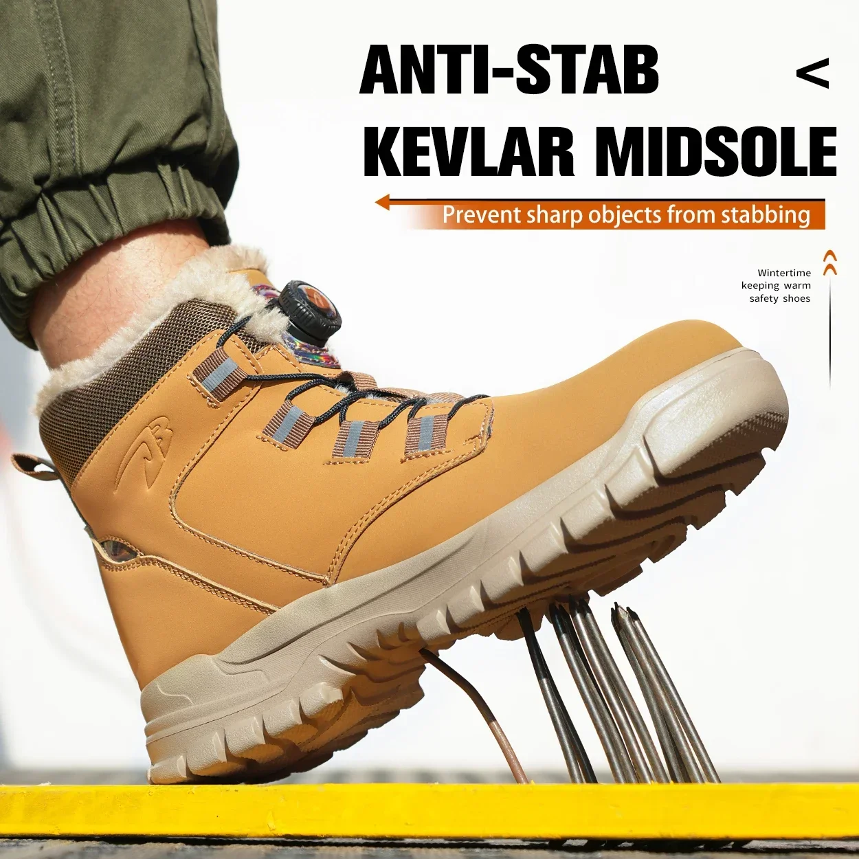 Moda 2024 inverno veludo homens sapatos de segurança trabalho canteiro de obras indestrutível à prova dwaterproof água aço toe boné botas calçados