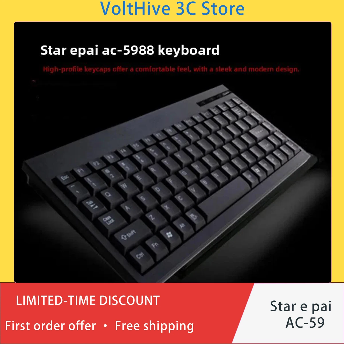 Mini Industrial Keyboard PS/2 USB Round Port Wireless Dual Mode for CNC Cabinet Machine Tool Medical Equipment Notebook PCs
