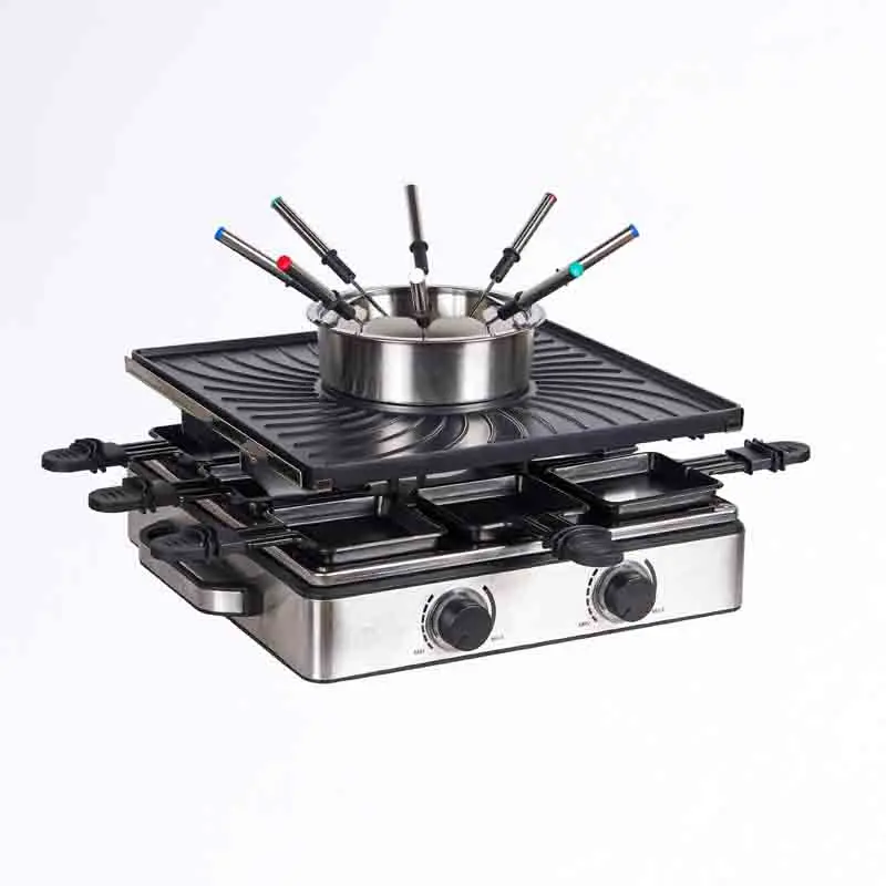 Smokeless Electric Vertical BBQ Grills Indoor Electric Barbecue Raclette Fondue Cheese Hot Pot