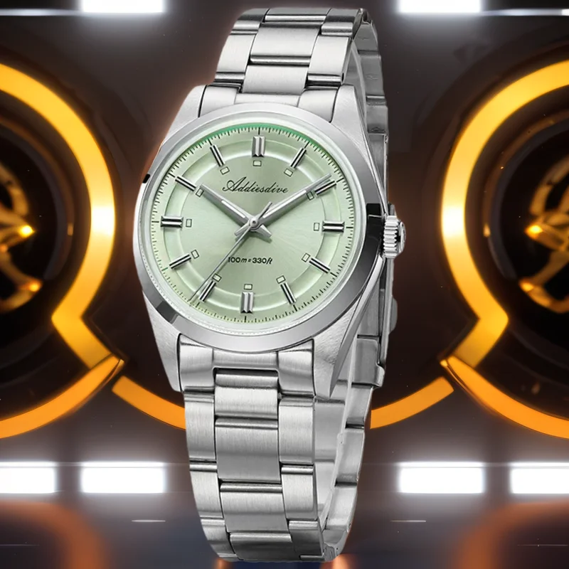 

ADDIESDIVE New 36mm Watch For Men Reloj BGW9 Luminous Bubble Mirror Glass 316L Stainless Steel 100m Diver Quartz Watch AD2515