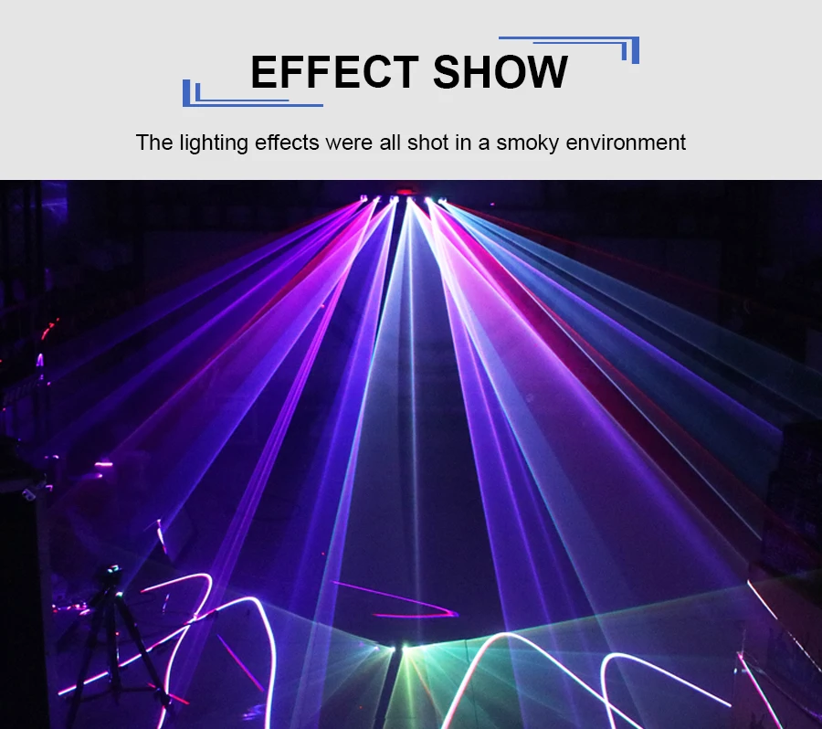 Fan-Shaped Six-Hole Laser Light RGB Full-Color Laser Scanning Projector DMX512 Stage Effect DJ Disco Dance Floor Bar Party Light