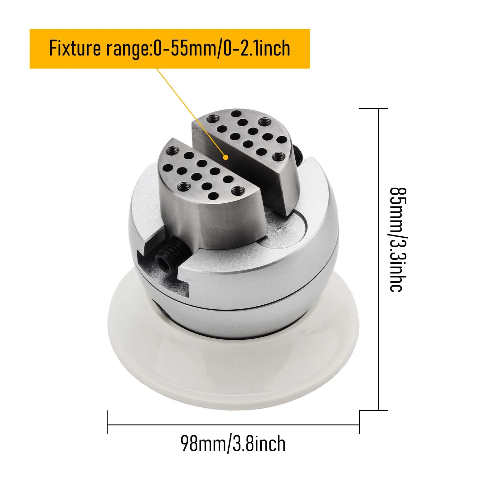 3" Professional Ball Vise Jewelry Engraving Block with 360° Rotation - Vise Tools with Engraving Settings