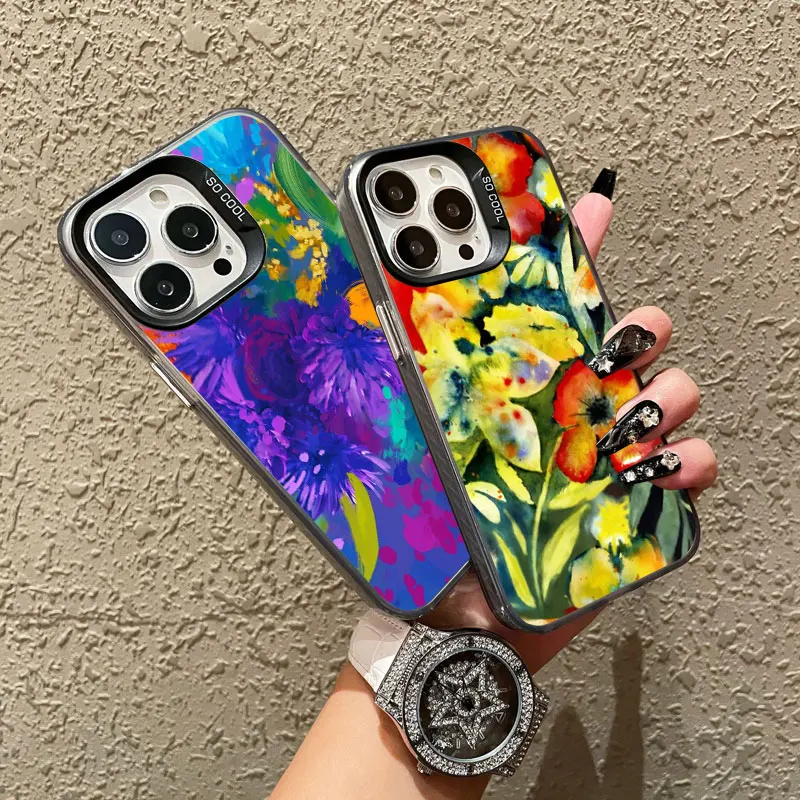 

Renaissance Art Impression Paintings Laser Phone Case For iPhone 16 15 14 Pro Max Plus 13 12 Mini 11 Pro Max Shockproof Covers