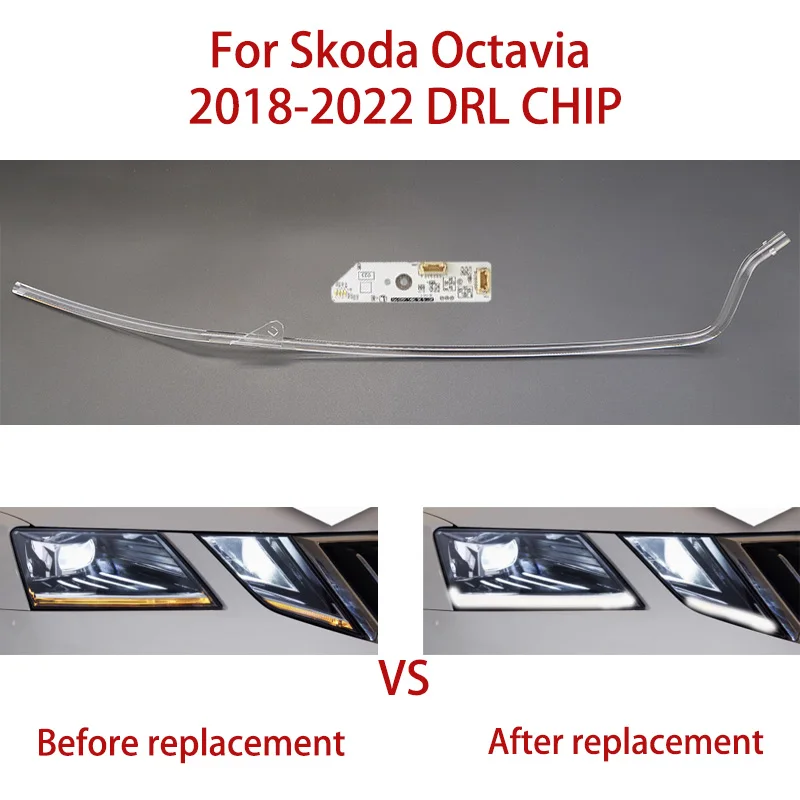

Выразите проблему пожелтения и не осветления для Skoda Octavia 2018-2022, модуль балласта белого света «ангельский глаз», автомобильный DRL CHIP