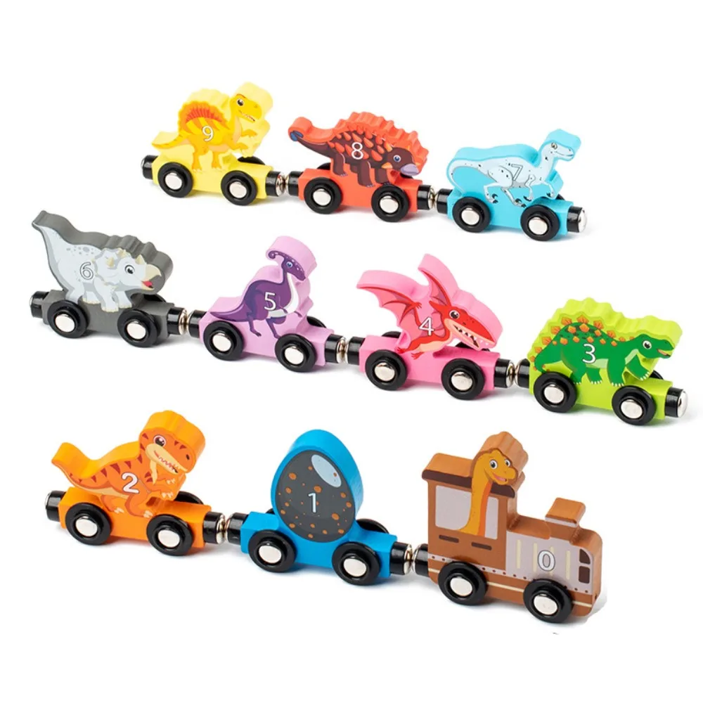 

Number /Animal/Fruits/Dinosaur Magnetic Wooden Train Toys Educational Hand-eye Coordination Montessori Number Train Set
