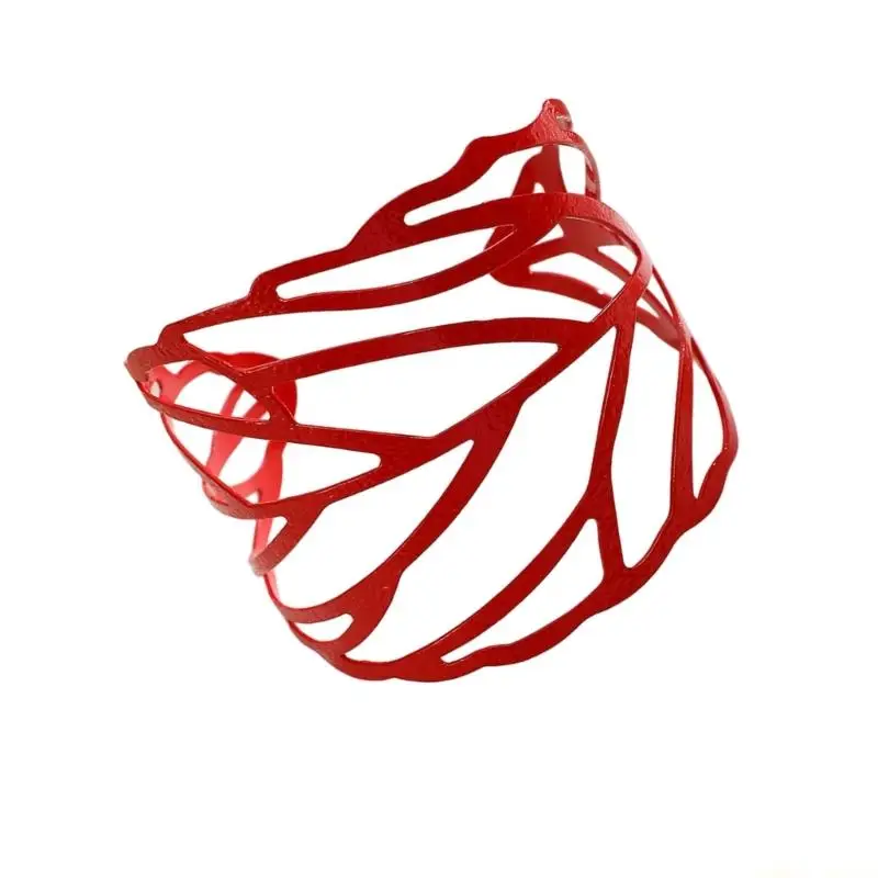 31BF Unique Foliage Inspired Wide Armlet Intricate Cutout Design Bracelet Hand Jewelry For Stylish Accessorizing