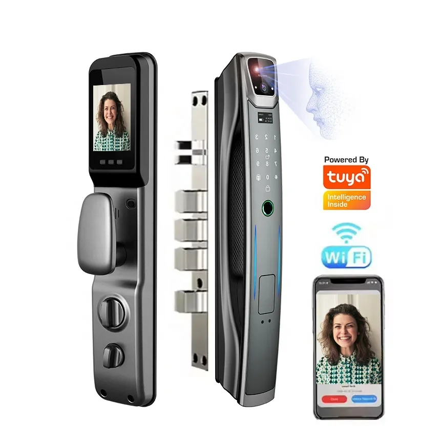 Video Intercom 3D Face Recognition Smart Door Camera Lock For Gate Digital Lock Tuya Wifi Smart Lock