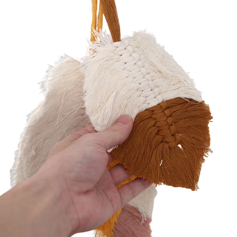 ABPP-여러 가지 빛깔의 잎 모양의 Macrame 벽 매달려 목화 직조 침실 홈 장식에 대한 수제 벽 장식