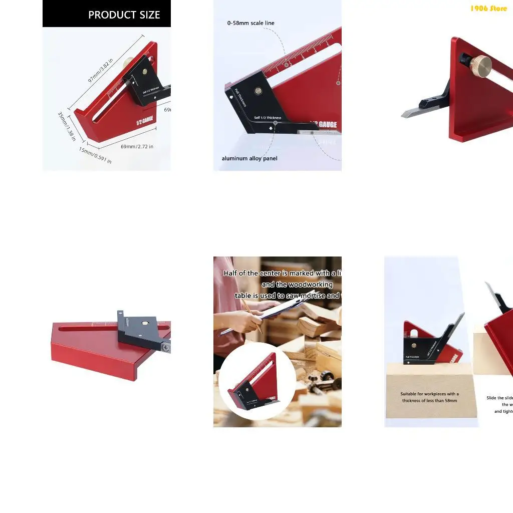 

U1JB Woodworking Centering Height Gauge 0-58mm Metric Scale For Tablesaw Accessories