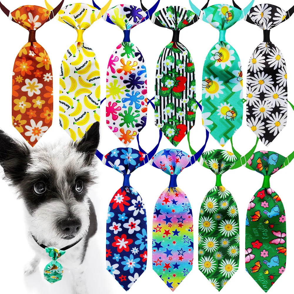 50pcs Fashion Summer Small Dog Cat Neckties For Dogs Cats Bowties Collar Dog Grooming Accessories  For Small Dogs