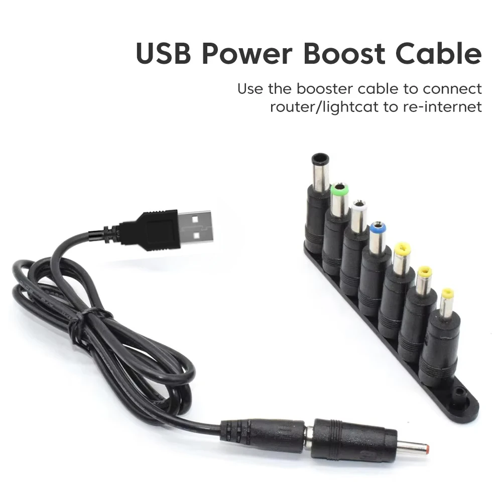 USB to DC Power Cable 5V To 12V Boost Converter 8 Adapters USB to DC Jack Charging Cable for Wifi Router Mini Fan Speaker