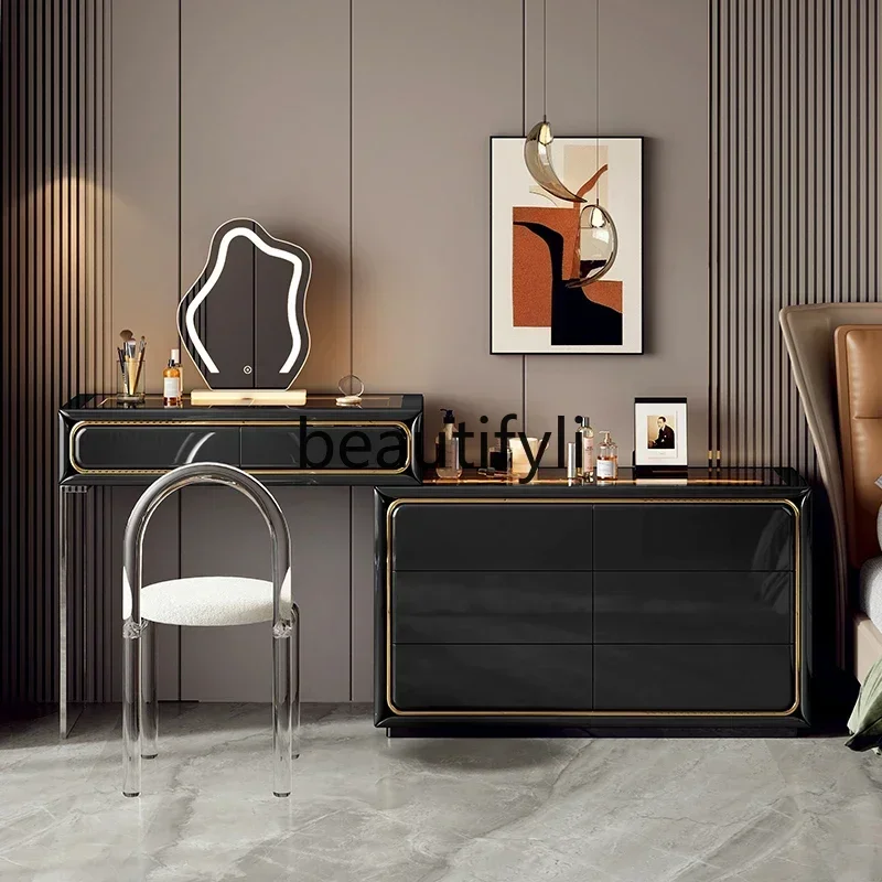 ls 27Minimalist dresser chest integrated bedroom bedside cabinet multi-functional storage storage makeup table