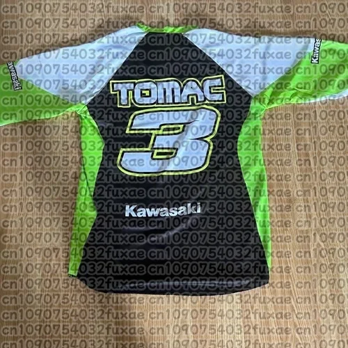 

ELI TOMAC Kawasaki футболка с длинными рукавами винтажный трикотаж для мотокросса новая быстросохнущая спортивная одежда для взрослых и детей топы