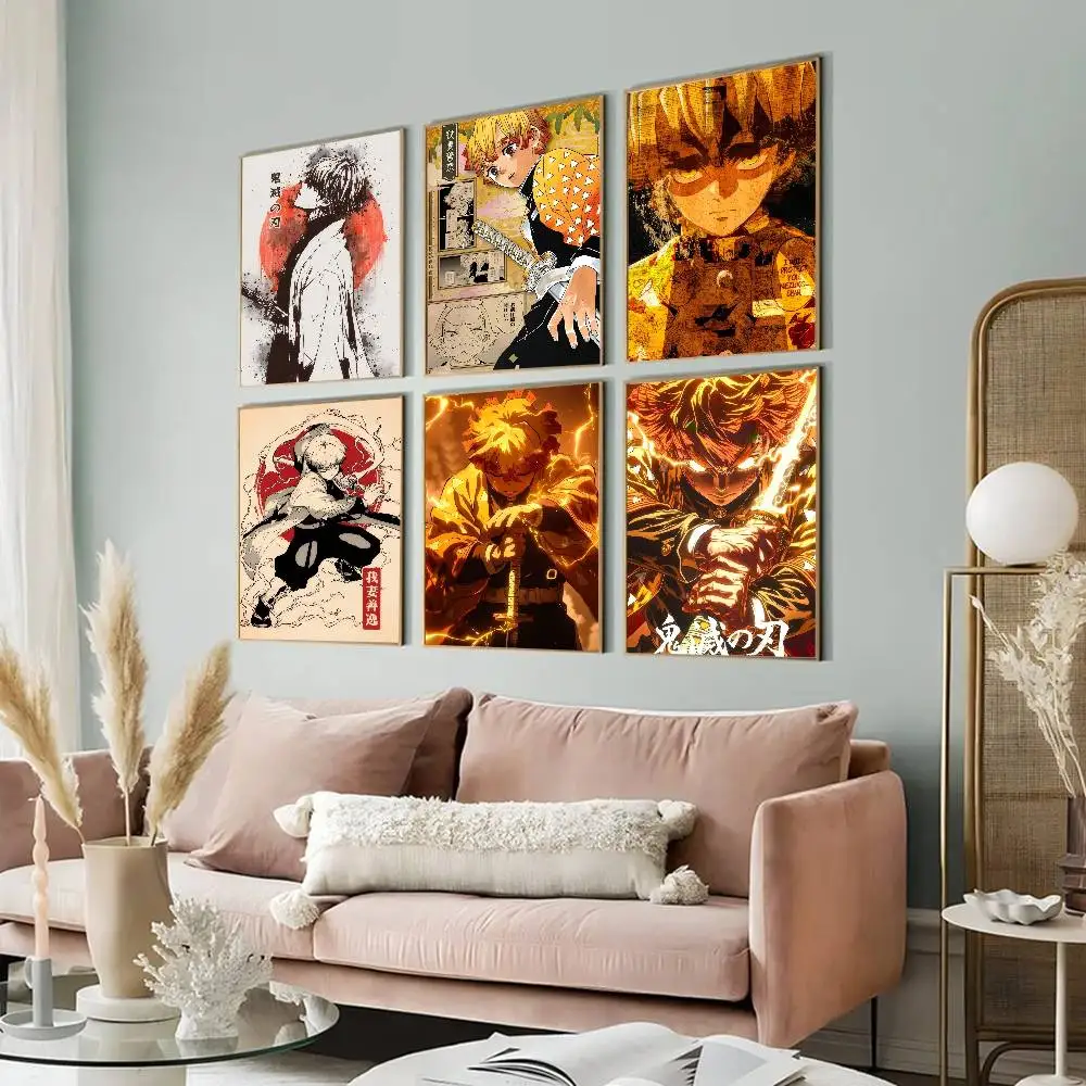 Anime Japan A-Agatsumas klassisches Zenitsu Whitepaper-Poster, HD-Qualität, Poster, Wandkunst, Gemälde, Arbeitszimmer, Wanddekoration