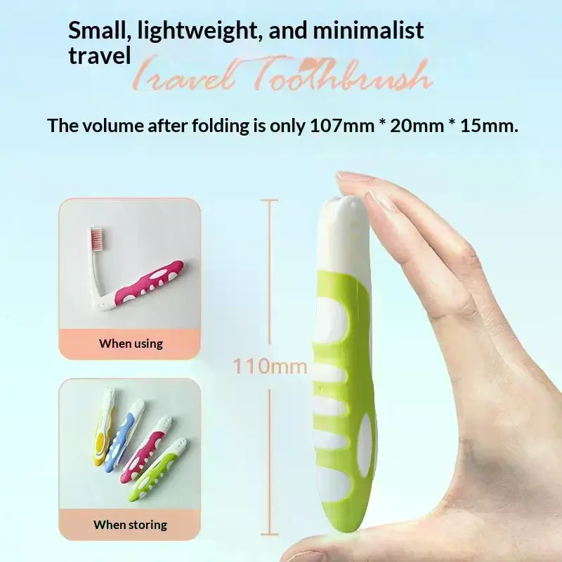 

2Pcs Portable Foldable Travel Outdoor Camping Toothbrush Tooth Brush Hygiene Oral Tooth Cleaning Tools Folding Toothbrush