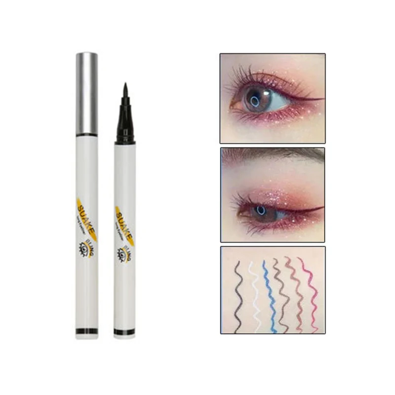 Seria kolorowa płynny Eyeliner miękka z długich włosów trwała wodoodporna odporna, odporna na pot, szybkoschnąca przybory do makijażu do eyelinera