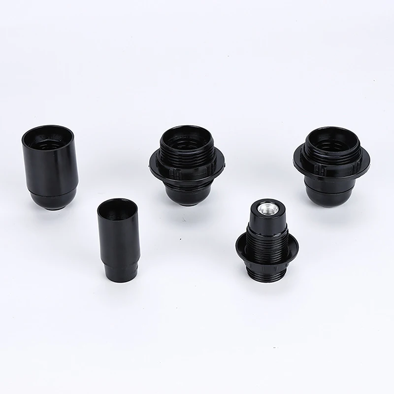 1pc Black E27 Self-locking Bakelite Lamp Holder E14 Cap Screw LED Light Head Socket Floor Desktop Light Bulb Base