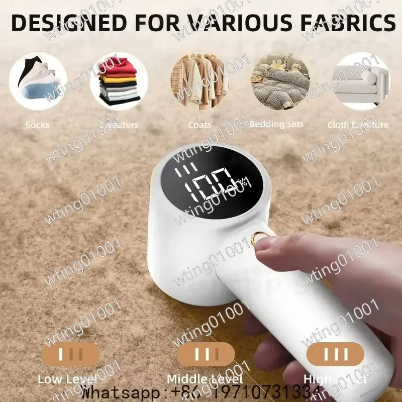 for Brand Model Wireless Fabric Shaver 3 Speed LED Display Portable Electric Lint Remover Rechargeable Sweater Hairball