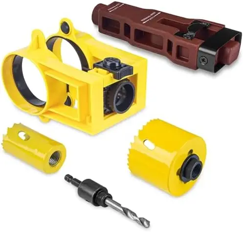 Spherical Lock Hole Saw Set with 1 Inch Guiding Head Insertion for Effortless Alignment and Consistent Slot Cutting Performance