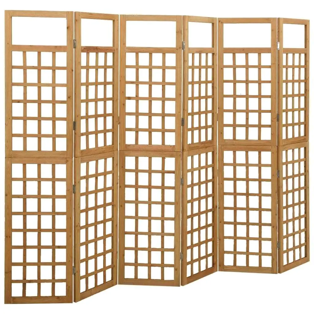 6-Piece Solid Wood Pine Room Divider/Screen 242.5x180 cm - Stylish Privacy Solution for Home Decor