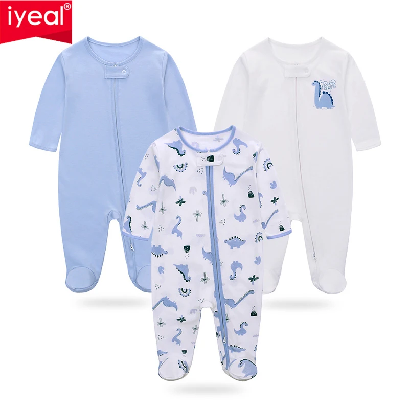 

IYEAL Newborn Rompers Baby Boy Girl Toddler Clothes 3Pcs/Lot 100% Cotton Infant Clothing Spring Fall Pajamas Bebe Home Wear