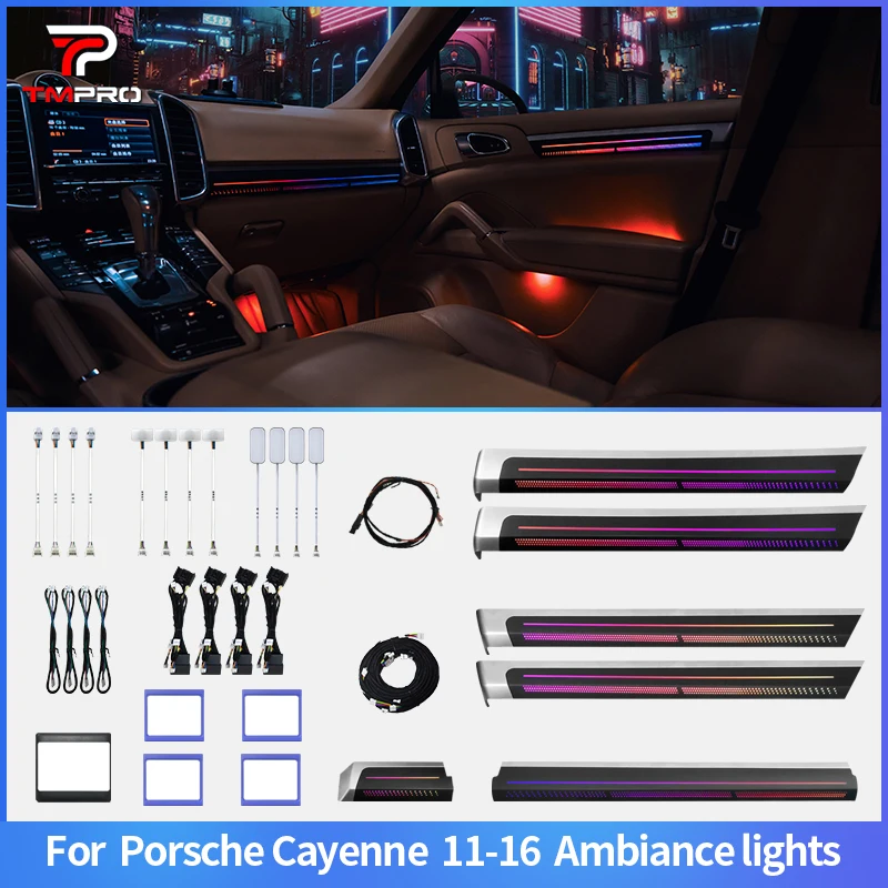 Car Ambient Lights For Porsche Cayenne 2011-2016 Automotive Interior Decoration TMPRO 64 Colors LED Safety assistance systems