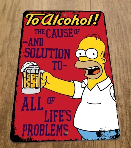 Panneau mural en métal « L'alcool : la cause et la solution aux problèmes »
