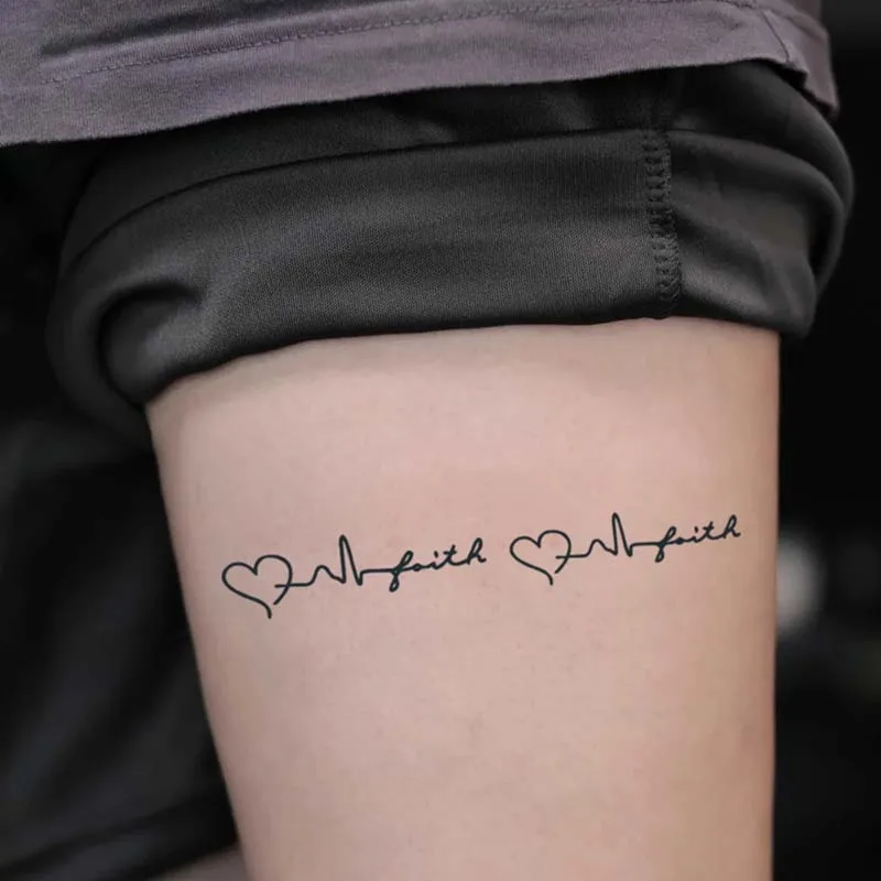 Sentence and Heart, 1Pcs Waterproof Temporary Tattoo Stickers, Long-lasting Waterproof for One to Two Weeks, Suitable For Arm,