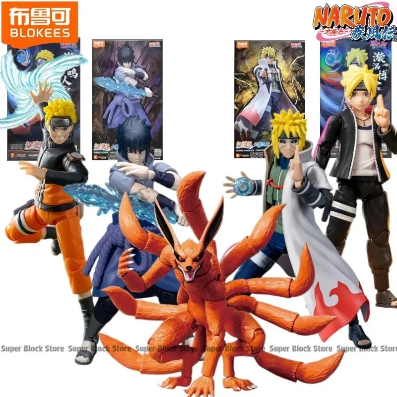 

In Stock Blokees NARUTO Shippuden Naruto Uzumaki Boruto Uzumaki Kurama Uchiha Sasuke Action Figure Assembly Model Toys Gift