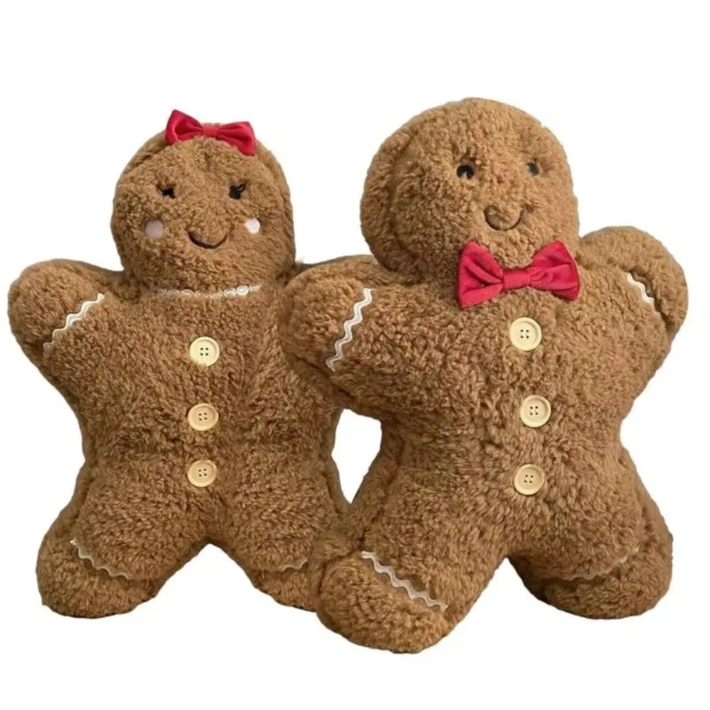 2024 ตุ๊กตา Gingerbread Man ของเล่นตุ๊กตาตลก Kawaii ของเล่นนุ่มน่ารักหมอนนุ่ม