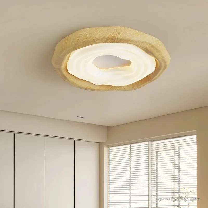 Walnut Cookie Bedroom Light Medieval Cream Wind Ceiling Light Internet Celebrity Full Spectrum Eye Protection Ceiling Lamp