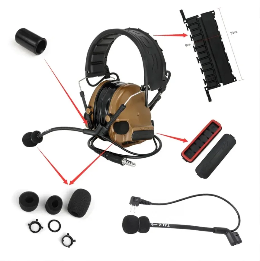 Tactical Headset Accessories Comta Microphone for Tactical Headphones Comta Iii Hunting Shooting Headset  MIC Sponges Brac