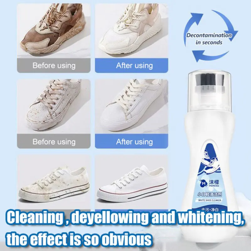 1pcs White Shoe Cleaner Shoes Whitening CleanerSneaker Household Cleaner Strong Decontamination Foam Type Dry Cleaning Agent