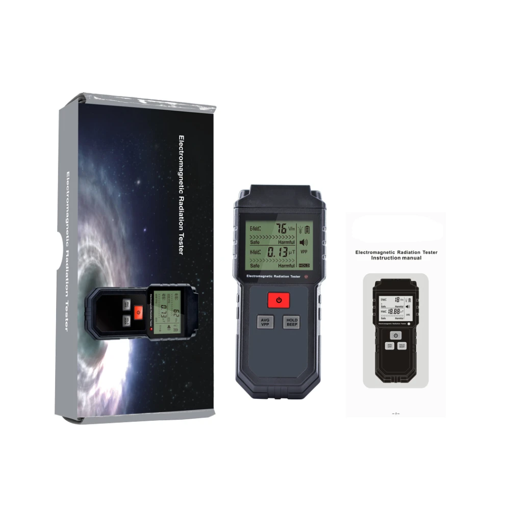 Electromagnetic Radiation Tester Electric Field & Magnetic Field Dosimeter Tester Sound and Light Alarm