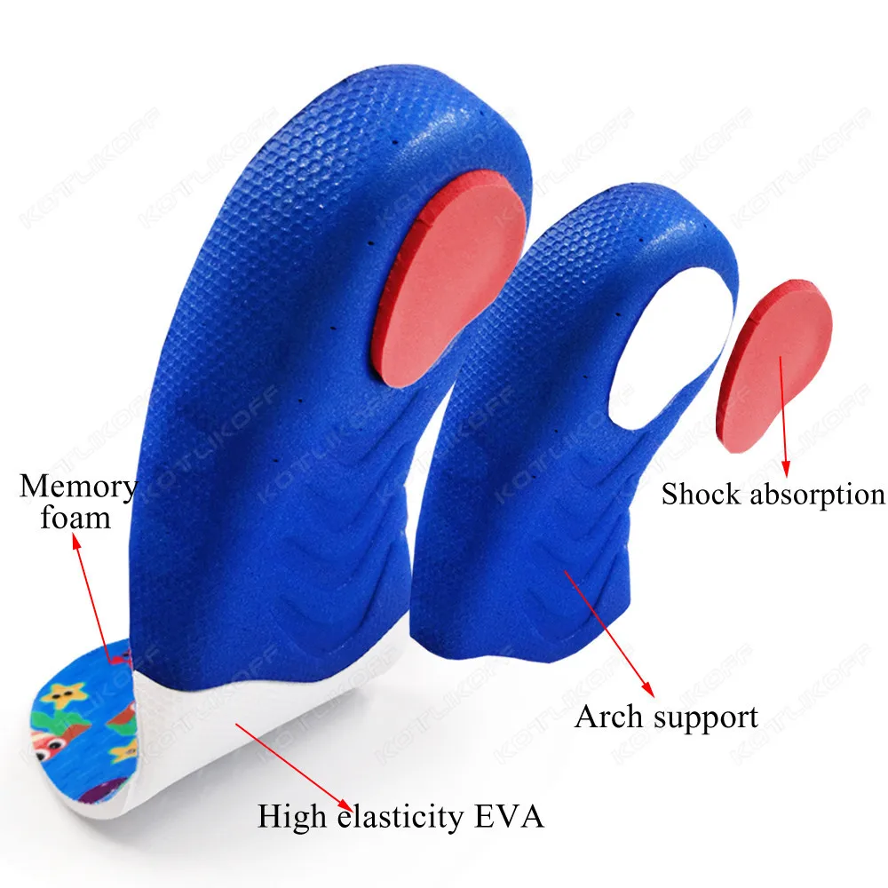 Kids Orthopedic Insoles For Flat Feet High Arch Support Correction OX-Legs Valgus Horseshoe Foot Care Deep Cup Shoes Soles Pads