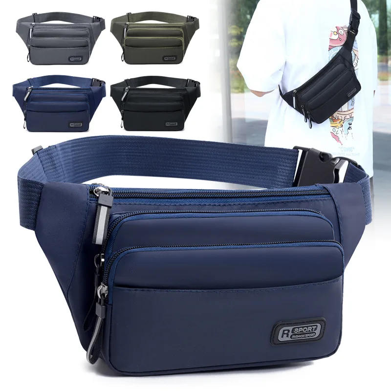 

Sports Outdoor Multifunctional Waterproof Waist Bag Men and Women Large Capacity Solid Color Mobile Phone Bag