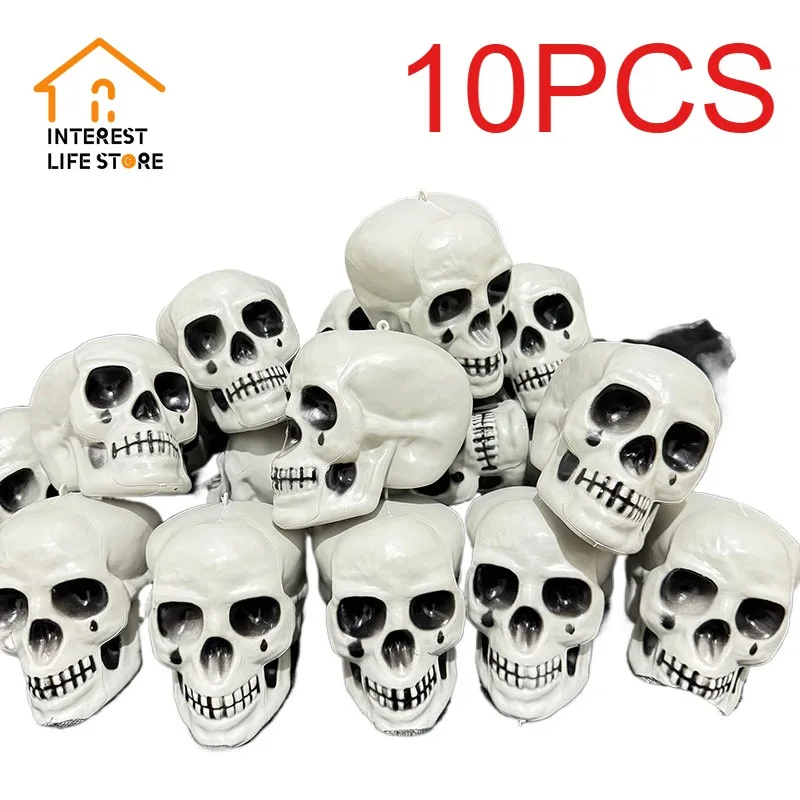 

Hot 10pcs Multipurpose Halloween Skull Terrifying Ornament Halloween Prank Props Decor for Haunted House Home Party Decorations