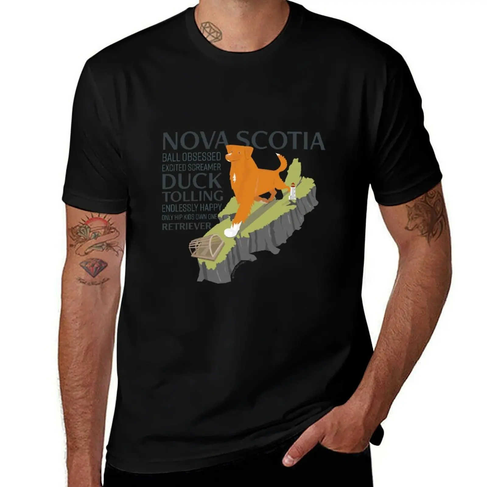 Nova Scotia Duck Tolling Retriever Design T-Shirt Abstract Pattern Print Top