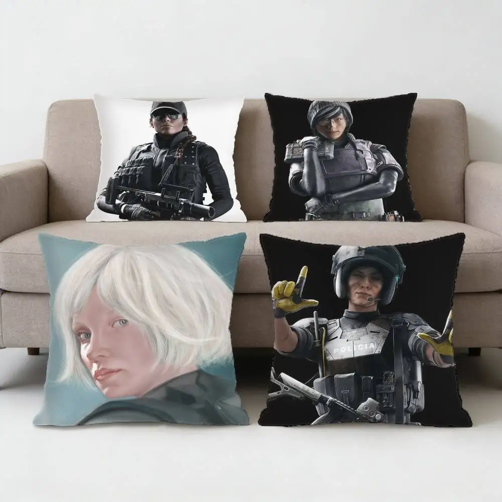 

Tom Clancy's Rainbow Six Siege Character Pillow Case Sofa Living Room for Bedroom Cushion Square Cushion Nap Time